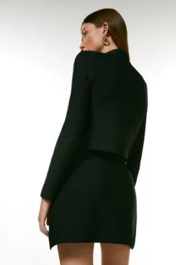 Hot Sale 😉 Karen Millen Military Bandage Short Knitted Jacket ✨ 10 Hot Sale 😉 Karen Millen Military Bandage Short Knitted Jacket ✨ -Workwear Shop akk00450 black xl 2