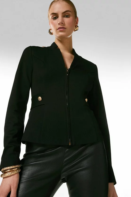 Cheap π Karen Millen Military Zip Front Ponte Jersey Blazer π 1 Cheap π Karen Millen Military Zip Front Ponte Jersey Blazer π