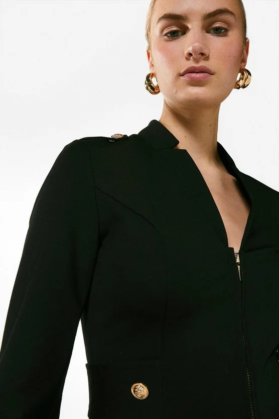 Cheap π Karen Millen Military Zip Front Ponte Jersey Blazer π 2 Cheap π Karen Millen Military Zip Front Ponte Jersey Blazer π - Image 2