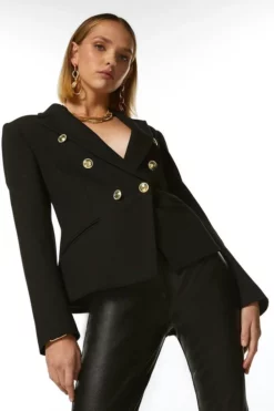 Flash Sale 🤩 Karen Millen Petite Tailored Button Military Blazer 🔔