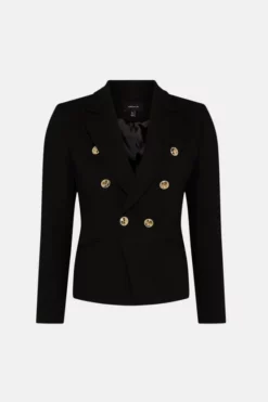 Flash Sale 🤩 Karen Millen Petite Tailored Button Military Blazer 🔔 -Workwear Shop akk02972 black xl 4