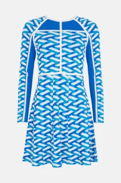 New ⭐ Karen Millen Geo Jacquard Knit Skater Mini 👗 Dress ✔️ -Workwear Shop akk03629 blue xl 3