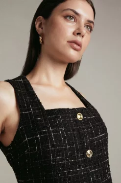 Cheap 💯 Karen Millen Check Boucle Co-ord Top ✔️ -Workwear Shop akk03781 black xl 1