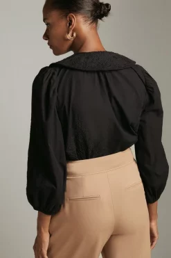 Outlet ๐ Karen Millen Embroidered Balloon Sleeve Tie Neck Woven Blouse ๐ 7 Outlet ๐ Karen Millen Embroidered Balloon Sleeve Tie Neck Woven Blouse ๐ -Workwear Shop akk03792 black xl 2