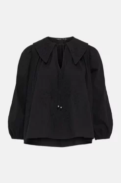 Outlet ๐ Karen Millen Embroidered Balloon Sleeve Tie Neck Woven Blouse ๐ 8 Outlet ๐ Karen Millen Embroidered Balloon Sleeve Tie Neck Woven Blouse ๐ -Workwear Shop akk03792 black xl 3