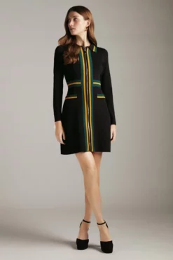 Coupon 👍 Karen Millen Sporty Full Needle Long Sleeve Knit Mini 👗 Dress 👍