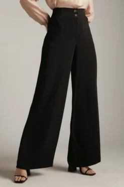New ❤️ Karen Millen Essential Tailored Wide Leg Woven Trousers 🎉 9 New ❤️ Karen Millen Essential Tailored Wide Leg Woven Trousers 🎉 -Workwear Shop akk03913 black xl 1