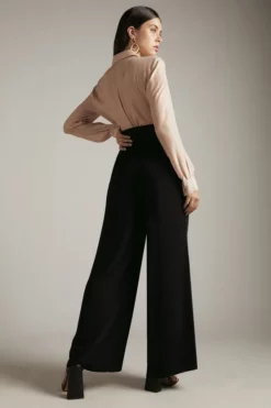 New ❤️ Karen Millen Essential Tailored Wide Leg Woven Trousers 🎉 8 New ❤️ Karen Millen Essential Tailored Wide Leg Woven Trousers 🎉 -Workwear Shop akk03913 black xl 2