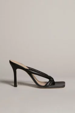 Best Sale ✨ Karen Millen Tubular Strap Leather 🩴 Sandal 😍 -Workwear Shop akk03966 black xl 4