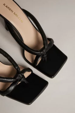 Best Sale ✨ Karen Millen Tubular Strap Leather 🩴 Sandal 😍 -Workwear Shop akk03966 black xl 5