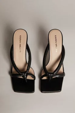 Best Sale ✨ Karen Millen Tubular Strap Leather 🩴 Sandal 😍 -Workwear Shop akk03966 black xl 6