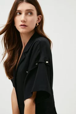 Top 10 ✨ Karen Millen Soft Tailored Popper Detail Wide Leg Jumpsuit 🎉 -Workwear Shop akk04025 black xl 2