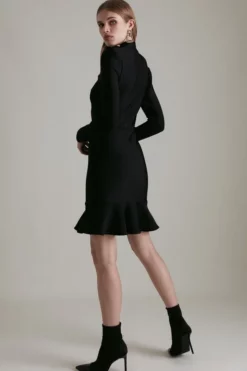 Best deal 🧨 Karen Millen Bandage Knit Flippy Mini 👗 Dress In Recycled Yarn 🧨 -Workwear Shop akk05400 black xl 2