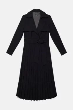 Buy 🎉 Karen Millen Long Sleeve Woven Pleated Midi Trench 👗 Dress 🌟 -Workwear Shop akk05462 black xl 3