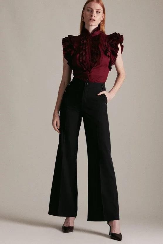 Best deal 🎉 Karen Millen Italian Technical Power Stretch Wide Leg Trousers ⌛ 1 Best deal 🎉 Karen Millen Italian Technical Power Stretch Wide Leg Trousers ⌛