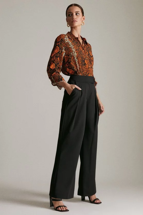 Deals 😍 Karen Millen Petite Clean Tailored Pleat Wide Leg Trouser 😍 1 Deals 😍 Karen Millen Petite Clean Tailored Pleat Wide Leg Trouser 😍