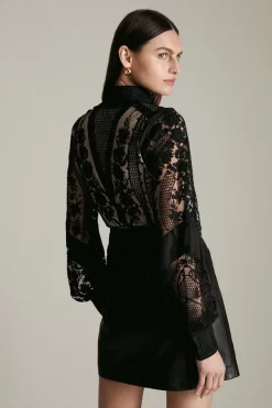 Brand new ✔️ Karen Millen Lydia Millen Placed Contrasting Embroidery Blouse 🥰 9 Brand new ✔️ Karen Millen Lydia Millen Placed Contrasting Embroidery Blouse 🥰 -Workwear Shop akk06257 mono xl 3