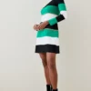 Brand new 🔥 Karen Millen Bandage Knit Stripe Chain Detail Mini 👗 Dress 🔔