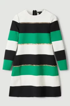Brand new 🔥 Karen Millen Bandage Knit Stripe Chain Detail Mini 👗 Dress 🔔 -Workwear Shop akk06626 green xl 3