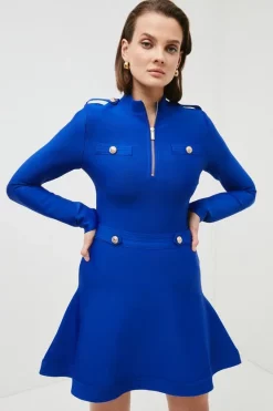 Coupon 👏 Karen Millen Bandage Knit Skater 👗 Skirt In Recycled Yarn 😉 -Workwear Shop akk06630 cobalt xl 4