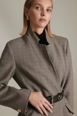 Outlet 👏 Karen Millen Petite Country Check Investment Notch 🧥 Coat 🔔 -Workwear Shop akk06637 multi xl 1