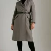 Cheapest 🌟 Karen Millen Plus Size Country Check Investment Notch 🧥 Coat 💯