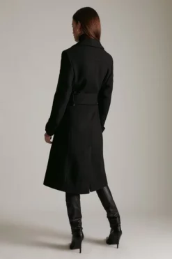 Cheap ⌛ Karen Millen Petite Italian Wool Mix Popper Detail 🧥 Coat 🎉 -Workwear Shop akk07045 black xl 2