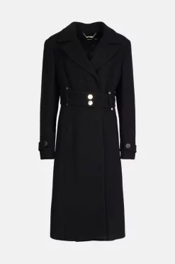Budget 🤩 Karen Millen Plus Size Italian Wool Mix Popper Detail 🧥 Coat ⭐ -Workwear Shop akk07046 black xl 3