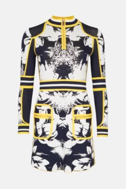 Buy 🌟 Karen Millen Abstract Floral Jacquard Knit 👗 Dress 😉 -Workwear Shop akk07458 navy xl 3