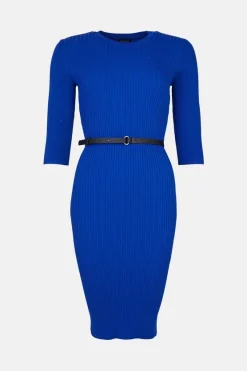 Flash Sale 😉 Karen Millen Rib Knit Pencil 👗 Dress ⌛ -Workwear Shop akk07525 cobalt xl 3