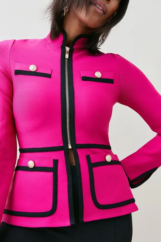 Discount ❤️ Karen Millen Contrast Piping Bandage Jacket 🤩 2 Discount ❤️ Karen Millen Contrast Piping Bandage Jacket 🤩 - Image 2