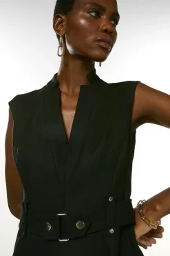 Deals 🤩 Karen Millen Forever Cinch Waist Cap Sleeve A-Line Mini 👗 Dress 😍 -Workwear Shop akk94146 black xl 3