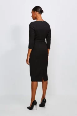Promo ✨ Karen Millen Forever Bar Belt Midi 👗 Dress 🛒 -Workwear Shop akk94299 black xl 2