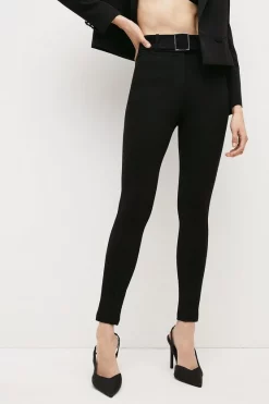 Top 10 🛒 Karen Millen Ponte Belted High Waist Skinny Trousers ✨ -Workwear Shop akk94305 black xl 1