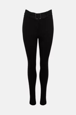 Top 10 🛒 Karen Millen Ponte Belted High Waist Skinny Trousers ✨ -Workwear Shop akk94305 black xl 3