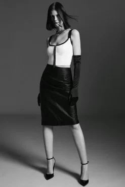 Best Sale 😉 Karen Millen Leather Pencil 👗 Skirt ❤️