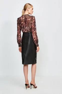 Best Sale 😉 Karen Millen Leather Pencil 👗 Skirt ❤️ -Workwear Shop akk94413 black xl 2
