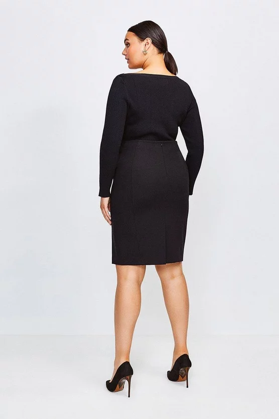 Best Sale ⌛ Karen Millen Plus Size Faux Leather Ponte Panelled 👗 Skirt 🌟 3 Best Sale ⌛ Karen Millen Plus Size Faux Leather Ponte Panelled 👗 Skirt 🌟 - Image 3