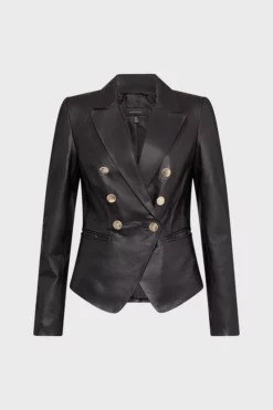 Top 10 ⭐ Karen Millen Leather Gold Button Blazer 💯 -Workwear Shop akk95684 black xl 3