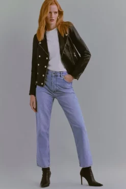 Cheapest ❤️ Karen Millen Military Leather Biker 🛒 -Workwear Shop akk97860 black xl 1