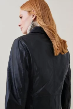 Top 10 🔥 Karen Millen Leather Signature Biker Jacket ⌛ -Workwear Shop akk97863 black xl 2 1