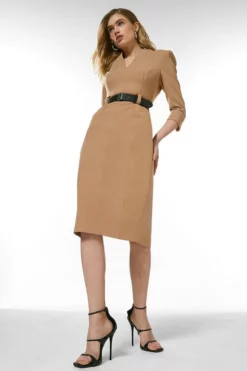 Hot Sale 💯 Karen Millen Forever Belted Midi 👗 Dress 🌟