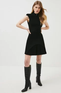 New ❤️ Karen Millen Military Tailored Mini 👗 Dress 🔥