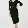 New 💯 Karen Millen Forever Bar Belt Midi 👗 Dress ⭐
