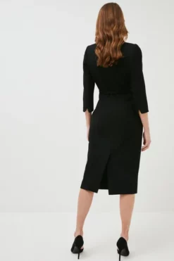 New 💯 Karen Millen Forever Bar Belt Midi 👗 Dress ⭐ -Workwear Shop akk98380 black xl 2