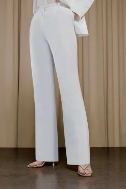 Top 10 ✔️ Karen Millen Linen Blend High Waist Wide Leg Trouser ✔️ -Workwear Shop bkk00004 ivory xl 4