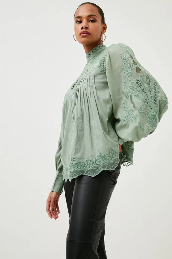 Cheap β Karen Millen Lydia Millen Cutwork Embroidery Woven Blouse π 2 Cheap β Karen Millen Lydia Millen Cutwork Embroidery Woven Blouse π - Image 2
