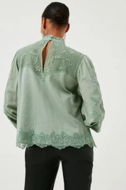 Cheap β Karen Millen Lydia Millen Cutwork Embroidery Woven Blouse π 9 Cheap β Karen Millen Lydia Millen Cutwork Embroidery Woven Blouse π -Workwear Shop bkk00176 sage xl 3