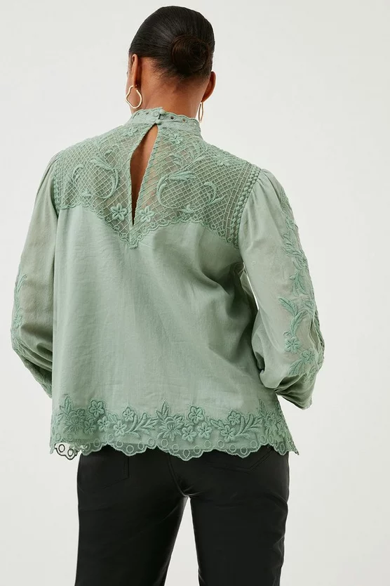Cheap β Karen Millen Lydia Millen Cutwork Embroidery Woven Blouse π 4 Cheap β Karen Millen Lydia Millen Cutwork Embroidery Woven Blouse π - Image 4