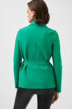 Flash Sale ⭐ Karen Millen Belted Bandage Knit Utility Jacket 🧨 -Workwear Shop bkk00249 green xl 4